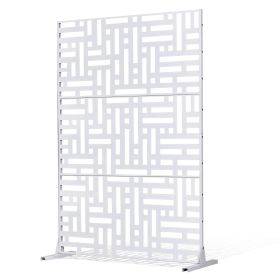 Metal Privacy Screen 47" x 76" Outdoor Privacy Screens & Panels for Patio White