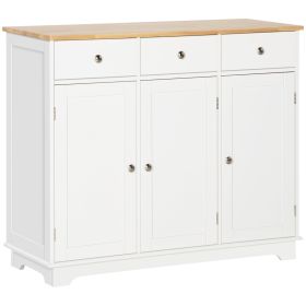 Modern Sideboard, Buffet Cabinet with Storage Cabinets, Drawers and Adjustable Shelves for Living Room, White